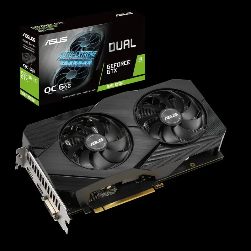 DUAL-GTX1660S-6G-EVO - Asus Dual GeForce GTX 1660 SUPER Graphic Card 6GB GDDR6