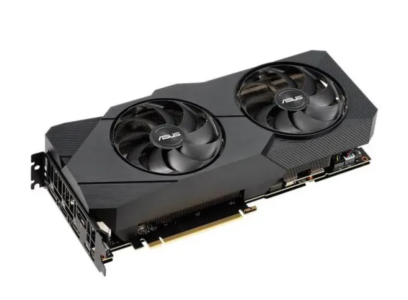 DUAL-RTX2080-8G-EVO - Asus Dual GeForce RTX 2080 Graphic Card 1515MHz Core 1740MHz Boost Clock 8GB GDDR6 PCI Express 3.0 Triple Slot Space Required