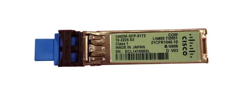 Cisco DWDM-SFP-5172 Single-mode 1Gbps 1000Base-DWDM Fiber 80km 1551.72nm Duplex LC Connector SFP Transceiver Module