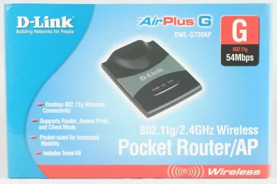 DWL-G730AP - D-Link 2.4GHz 802.11g High Speed Wireless Pocket Router/AP