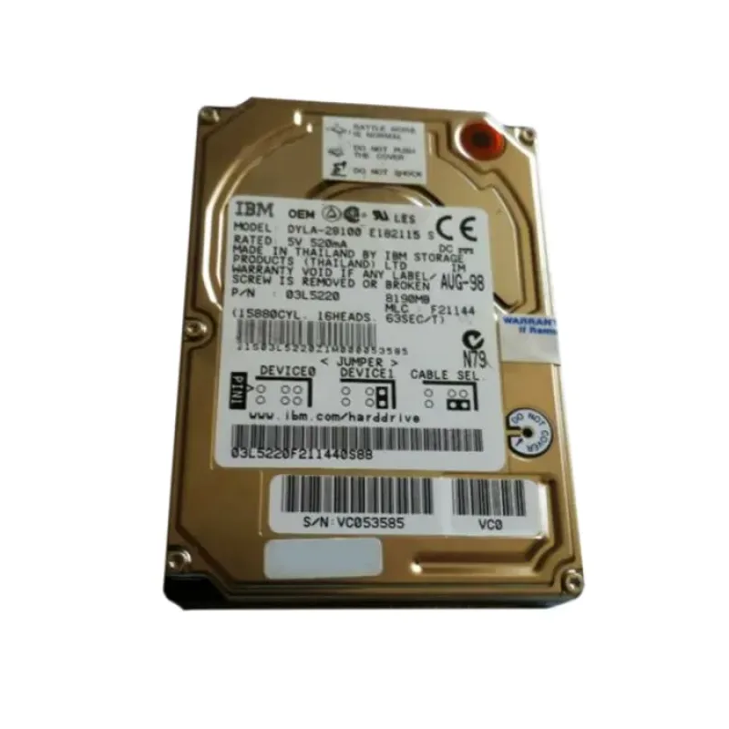 DYLA-28100 - IBM Travelstar 8GS 8.1GB 4900RPM IDE / ATA-33 459KB Cache 2.5-inch Hard Drive