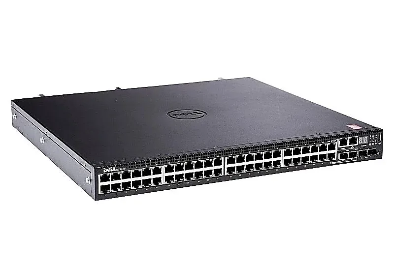 Dell E06W002 PowerSwitch N3048P 48-Ports PoE+ 10/100/1000Base-T RJ-45 2-Ports 10GBase-X SFP+ 2-Ports Combo Layer 3 Managed Network Switch