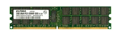EBE21AD4AJFA-6E-E - Elpida 2GB DDR2-667MHz PC2-5300 ECC Registered CL5 240-Pin DIMM Dual Rank Memory Module
