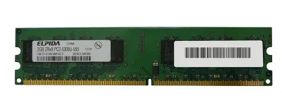 EBE21UE8ACWA-6E-E - Elpida 2GB DDR2-667MHz PC2-5300 non-ECC Unbuffered CL5-5-5 240-Pin DIMM Dual Rank Memory Module