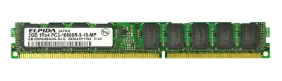 EBJ20RE4BAGA-DJ-E - Elpida 2GB DDR3-1333MHz PC3-10600 ECC Registered CL9 240-Pin DIMM Very Low Profile (VLP) Memory Module