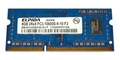 EBJ81UG8BAS0-DJ-F - Elpida 8GB DDR3-1333MHz PC3-10600 non-ECC Unbuffered CL9 204-Pin SoDimm 1.35V Low Voltage Dual Rank Memory Module