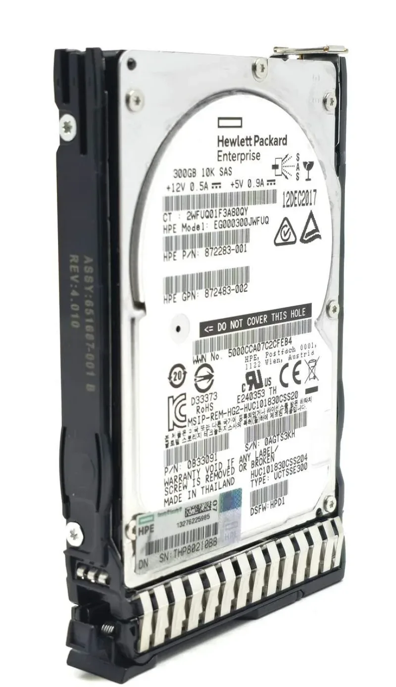 EG0300JFCKA - HP 300GB 10000RPM SAS 12GB/s Hot-Pluggable SC Enterprise 2.5-inch Hard Drive with Tray