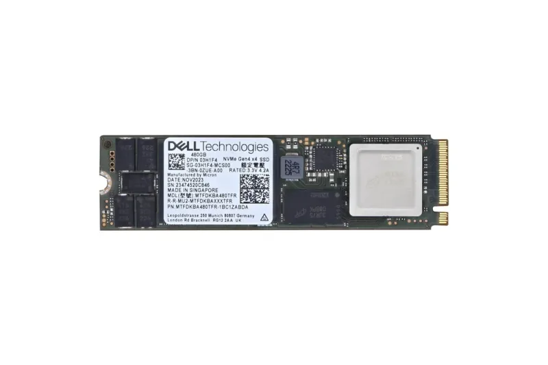 Dell F4DFY Enterprise-grade 480GB NVMe SSD with PCIe Gen4 interface for Dell BOSS-N1 controller card deployments