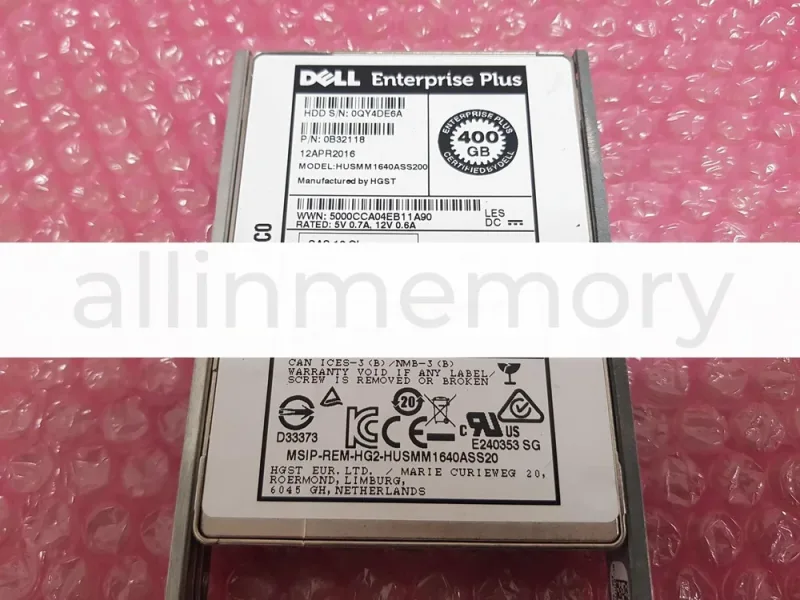F4KPC - Dell 400GB 12Gb/s SAS 2.5-inch MLC Solid State Drive for Poweredge Fd332