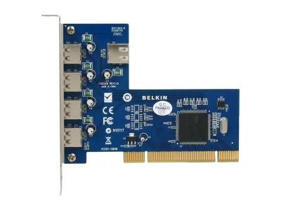 F5U220V1 - Belkin Hi-Speed USB 2.0 5-Port PCI Card - 4 x 4-pin Type A USB 2.0 USB External 1 x 4-pin Type A USB 2.0 USB Internal - Plug-in Card