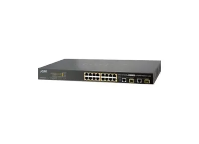 FGSW-1816HPS - Planet 16 x Ports 10/100Base-TX PoE+ + 2 x Ports Gigabit TP / SFP Combo Web Smart Layer 2 Managed Ethernet Switch