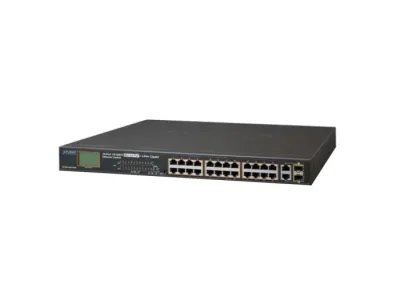 FGSW-2622VHP - Planet 24 x Ports 10/100Base-TX PoE+ + 2 x Ports Gigabit TP + 2 x Ports SFP Ethernet Switch with LCD PoE+ Monitor