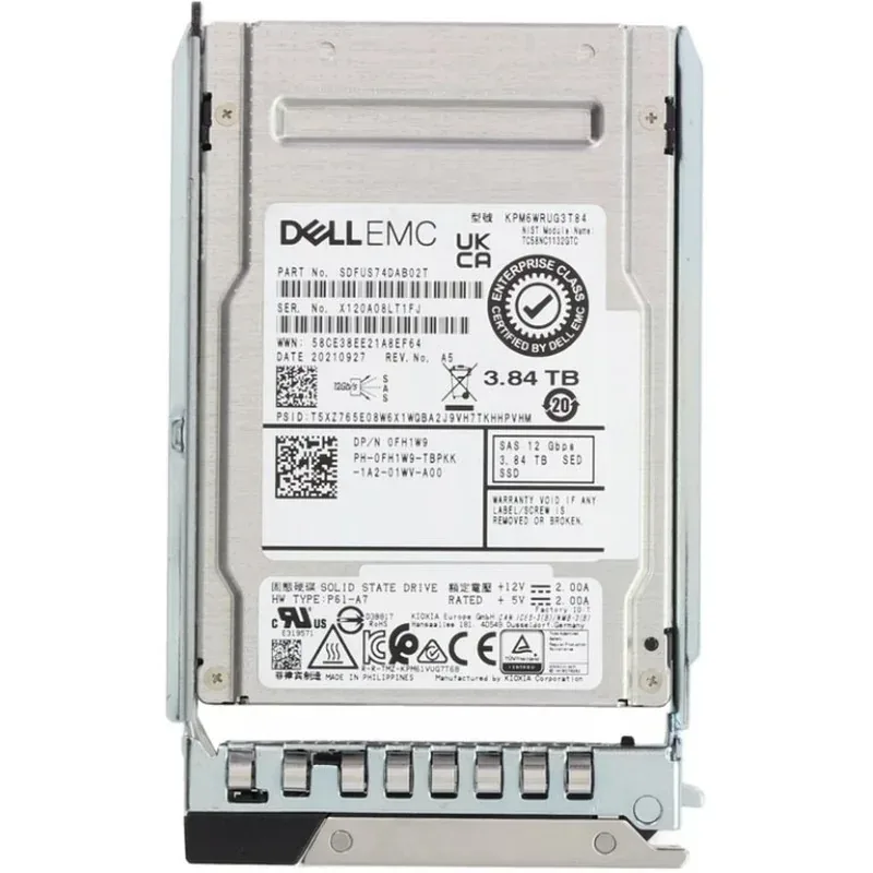 Dell FH1W9 Dell 0FH1W9 / FH1W9 3.84TB Triple-Level Cell 12Gb/s SAS Read Intensive SFF 2.5-Inch Hot-Pluggable Solid State Drive