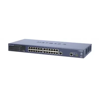 FS726T - Netgear ProSafe 24-Ports Fast Ethernet Smart Switch 1 x SFP (mini-GBIC) 24 x 10/100Base-TX LAN 2 x 10/100/1000Base-T LAN