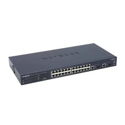 FS726TP - Netgear ProSafe 24-Port 10/100 Switch with PoE 24 x 10/100Base-TX LAN 2 x 10/100/1000Base-T LAN 2 x SFP (mini-GBIC) Ethernet Switch