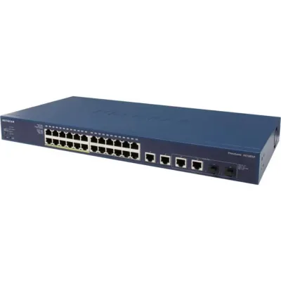 FS728TLP - NetGear 24-Port 10/100Mbps RJ-45 Manageable Desktop Rack-mountable Ethernet Switch with 12x RJ-45 PoE-Port