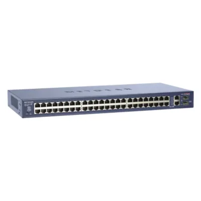 FS750T2 - Netgear ProSafe 48-Port Fast Ethernet Smart Switch 2 x SFP (mini-GBIC) Shared 48 x 10/100Base-TX LAN 2 x 10/100/1000Base-T LAN