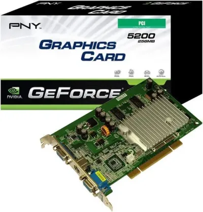 FX5200-256 - PNY GeForce FX5200 256MB DDR Dual D-Sub/ S-Video Out Port Video Graphics Card