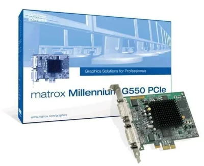 G55-MDDE32F - Matrox Graphics Millennium G550 PCI Express X1 Video Graphics Card