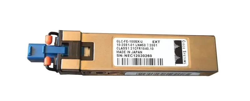 GLC-FE-100BX-U - Cisco 100Mb/s 100Base-BX Single-Mode Fiber 10km 1310nm-TX/1550nm-RX LC Connector SFP Transceiver Module