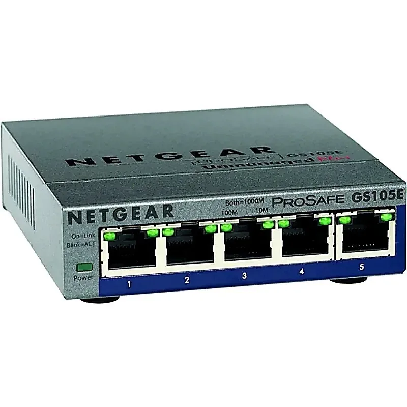 Netgear GS105E ProSafe 5 x RJ-45 Ports 10/100/1000Base-T Layer 2 Unmnaged Gigabit Ethernet Network Switch. In Stock