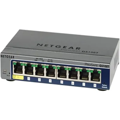GS108T - Netgear ProSafe 8-Port Gigabit Smart Advanced Network Switch 8 x 10/100/1000Base-T LAN