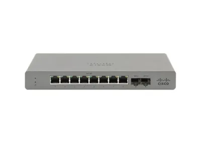 GS110-8-HW - Cisco Meraki 8 x Ports 10/100/1000Base-T + 2 x SFP (mini-GBIC) Managed Gigabit Ethernet Switch