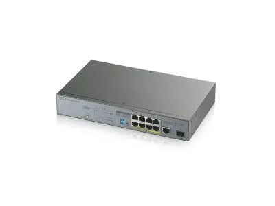 GS1300-10HP - ZyXEL 8-port GbE Unmanaged PoE Switch with GbE Uplink
