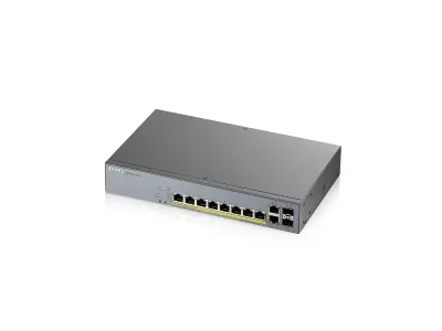 GS1350-12HP - ZyXEL 8-port GbE Smart Managed PoE Switch with GbE Uplink