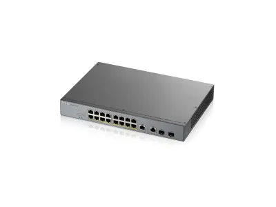 GS1350-18HP - ZyXEL 16-port GbE Smart Managed PoE Switch with GbE Uplink