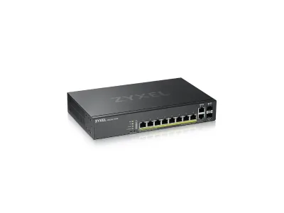 GS2220-10HP - ZyXEL 8-port GbE L2+ PoE Switch with GbE Uplink