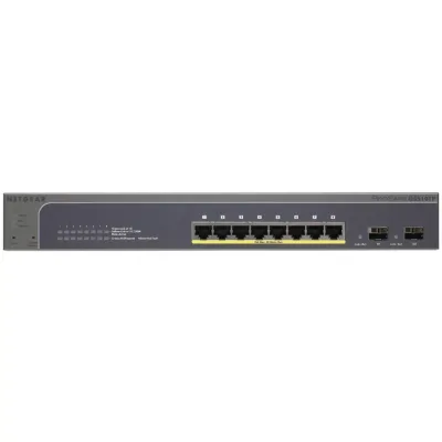 GS510TP - Netgear Standalone Smart Switch Series 8 Network 2 Expansion Slot Manageable Twisted Pair PoE Optical Fiber Modular 2 Layer Supported Desktop Rack-mountable