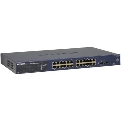 GS724T - Netgear ProSafe 24-port Gigabit Smart Network Switch 2 x SFP (mini-GBIC) Shared 24 x 10/100/1000Base-T LAN