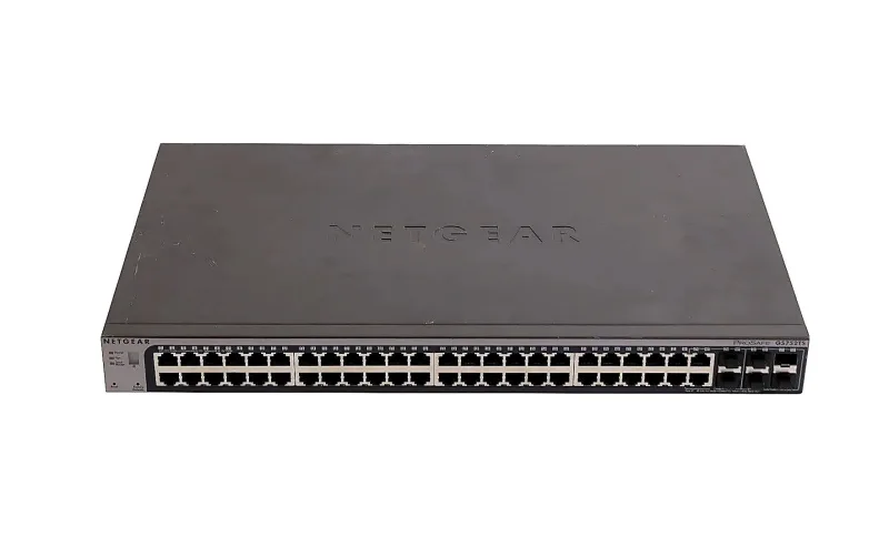 Netgear GS752TS ProSafe GS752TS 48xPorts 10/100/1000Base-T + 2xPorts Combo SFP + 4xPorts SFP Layer3 Managed 1U Gigabit Ethernet Switch. In Stock