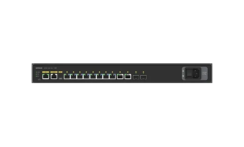 Netgear GSM4212P-100NAS M4250 Series M4250-10G2XF-PoE+ 8-Ports PoE+ 10/100/1000Base-T RJ-45 + 2-Ports RJ-45 + 2-Ports SFP Layer 3 Managed 1U Rack-mountable Gigabit Ethernet Network Switch