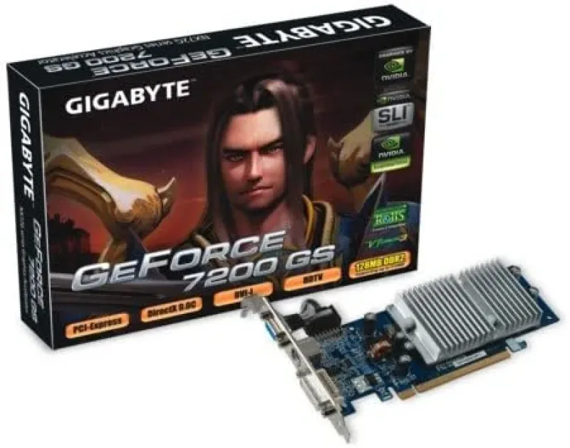 GV-NX72G512P1 - Gigabyte GeForce 7200GS 128MB GDDR2 32-Bit PCI Express Video Graphics Card