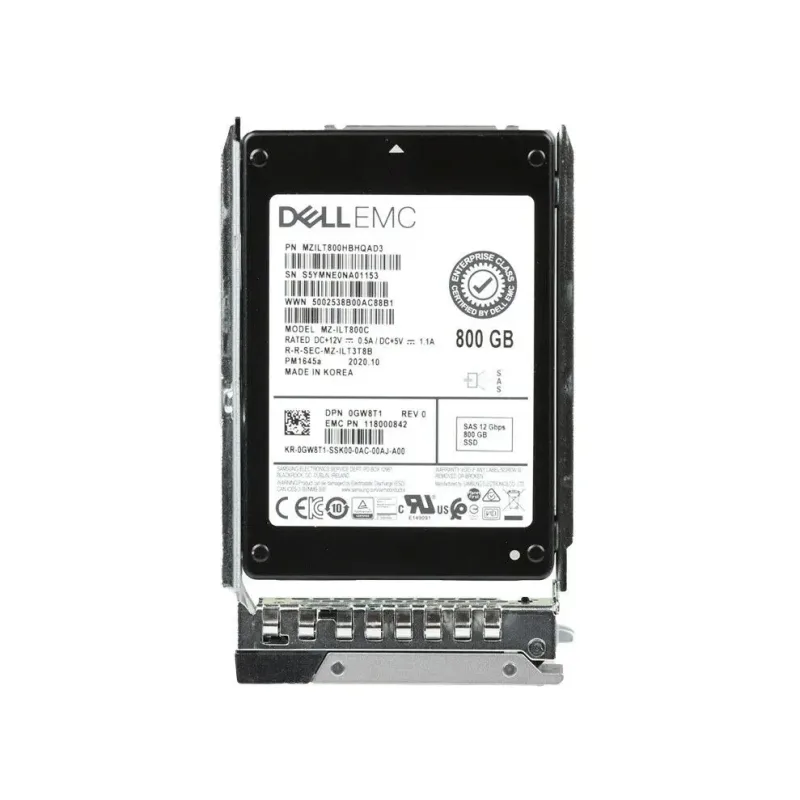 Dell GW8T1 Dell 0GW8T1 / GW8T1 800GB Triple-Level Cell SAS 12Gb/s 2.5-inch Solid State Drive with Tray for 14 PowerEdge Server