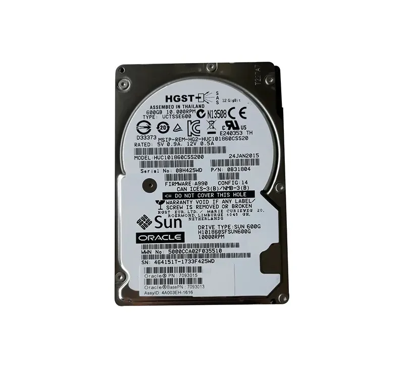 H101860SFSUN600G - Sun 600GB 10000RPM SAS 12Gb/s 2.5-inch Hard Drive