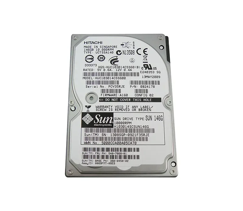 H103014SCSUN146G - Sun 146GB 10000RPM SAS 3GB/s Hot-Pluggable 2.5-inch Hard Drive