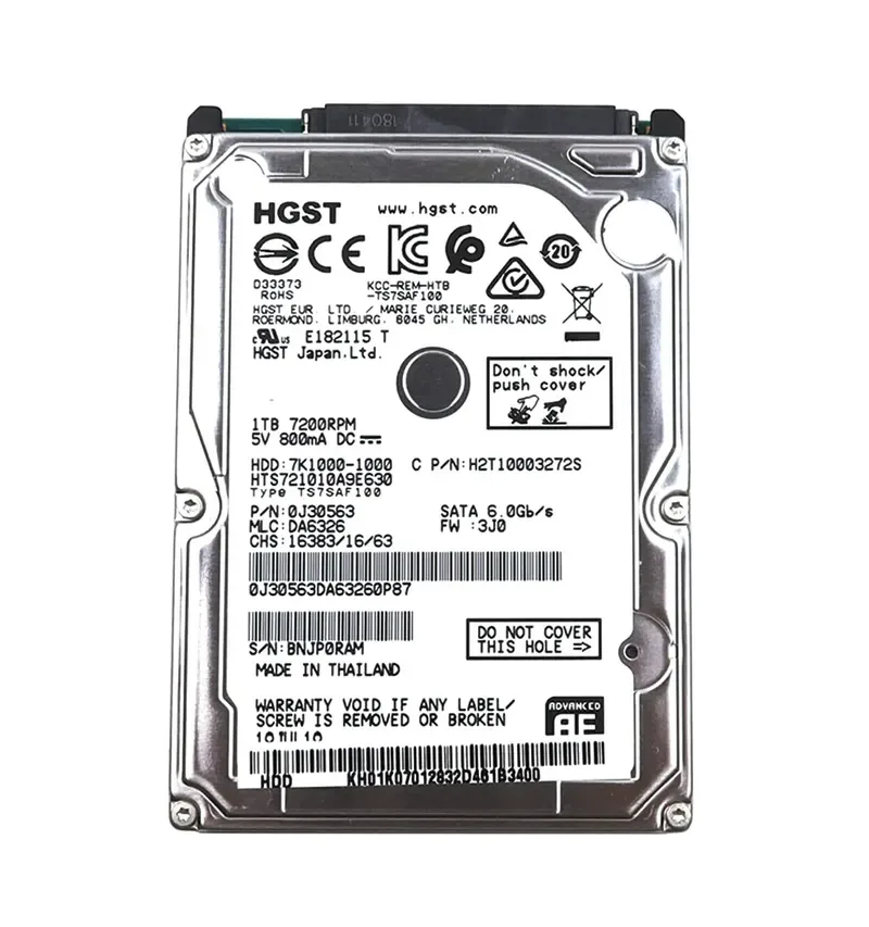 H2T10003272S - Hitachi 1TB 7200RPM SATA 6Gb/s 2.5-inch Hard Drive