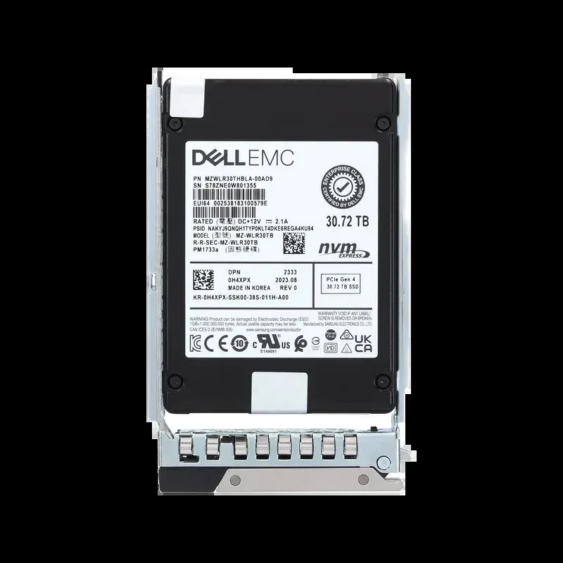 Dell H4XPX Dell Dell 0H4XPX / H4XPX 30.72TB Triple-Level Cell PCI Express NVMe 4.0 Read Intensive Solid State Drive With Carrier