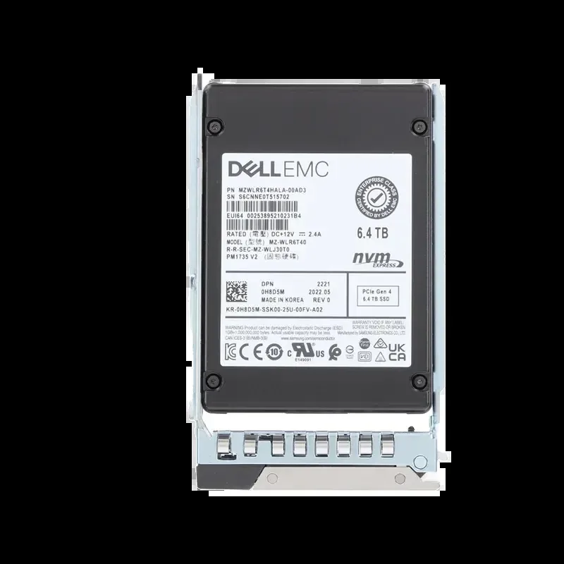 Dell H8D5M Dell 0H8D5M / H8D5M 6.4TB PCI Express NVMe 4.0 x8 Mixed Use U.2 2.5-Inch Solid State Drive With 14g Carrier