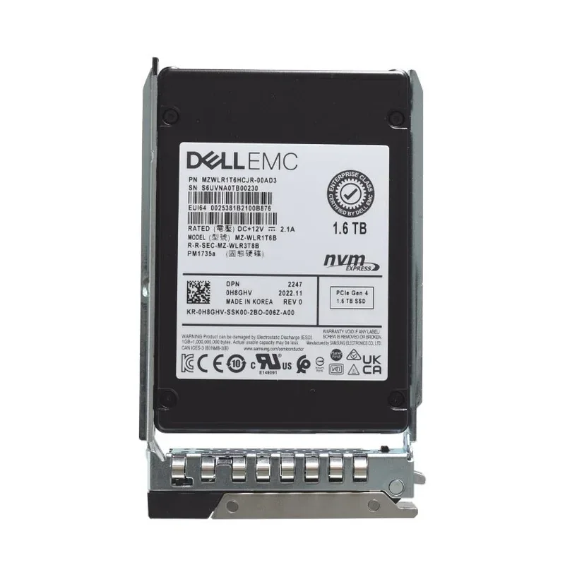 Dell H8GHV Dell 0H8GHV / H8GHV 1.6TB Triple-Level Cell PCI Express NVMe x4 Mixed Use SFF 2.5-Inch Solid State Drive