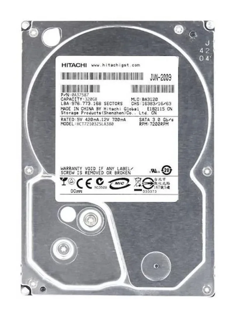 HCP725032GLA380 - Hitachi CinemaStar P7K500 320GB 7200RPM SATA 3Gb/s 8MB Cache 3.5-inch Hard Drive