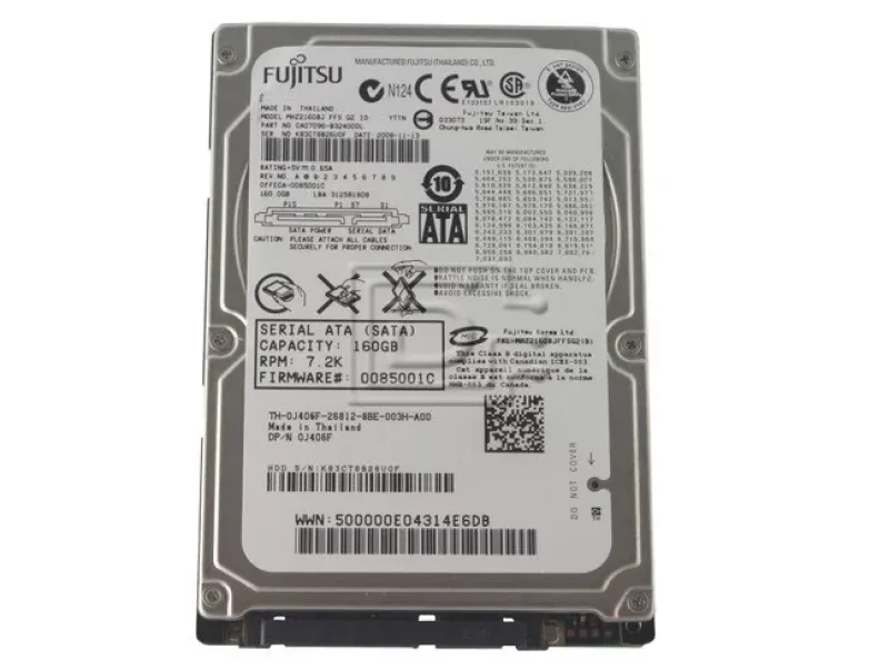 HD16025SATA - Fujitsu Mobile 160GB 5400RPM SATA 1.5GB/s 8MB Cache 2.5-inch Hard Drive