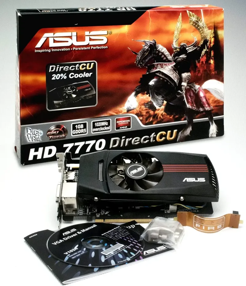 HD7770-DC-1GD5-V2 - ASUS Radeon HD7770 Directcu V2 1GB 128-Bit 2 X DVI HDMI DP Video Graphics Card
