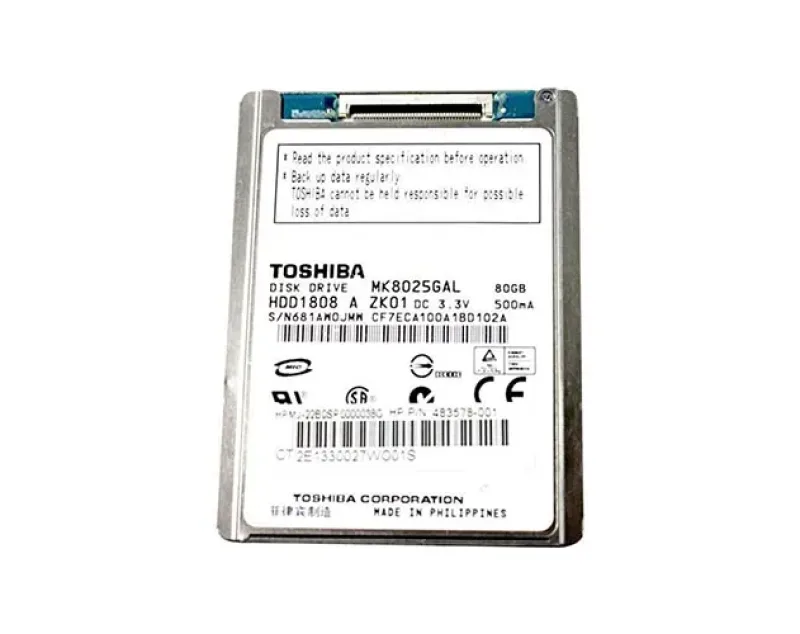 HDD1808 - Toshiba MK8025GAL 80 GB 1.8 Plug-in Module Hard Drive - IDE Ultra ATA/100 (ATA-6) - 4200 rpm - 8 MB Buffer