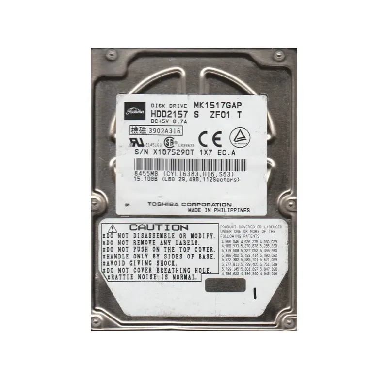 HDD2157 - Toshiba 15GB 4200RPM ATA-100 2.5-inch Hard Drive