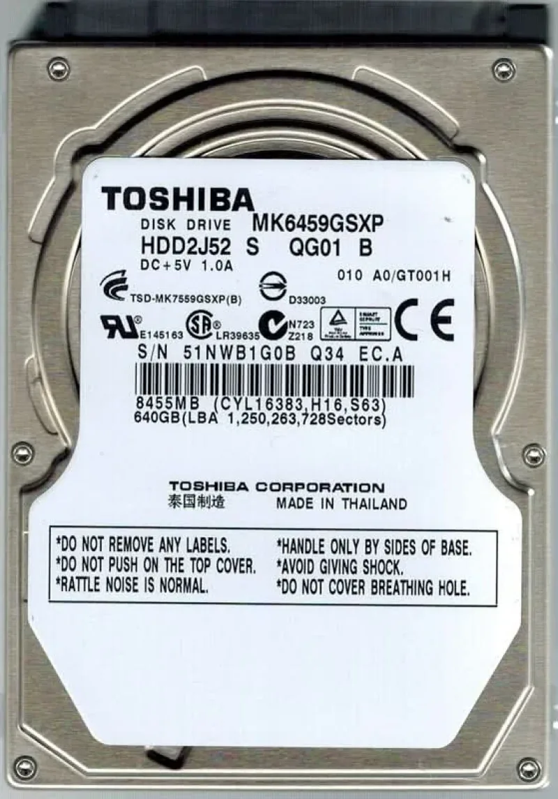 HDD2194VZK01 - Toshiba 60GB 5400RPM ATA-100 16MB Cache 2.5-inch Hard Disk Drive