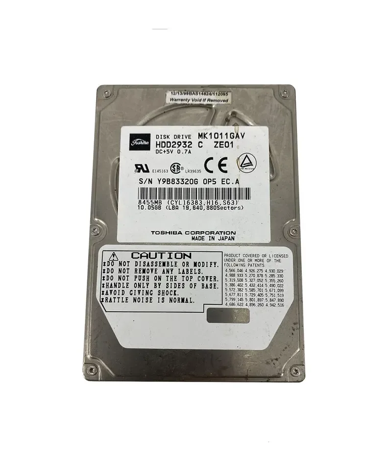 HDD2932 - Toshiba 10GB 4200RPM ATA-33 512KB Cache 2.5-inch Hard Drive